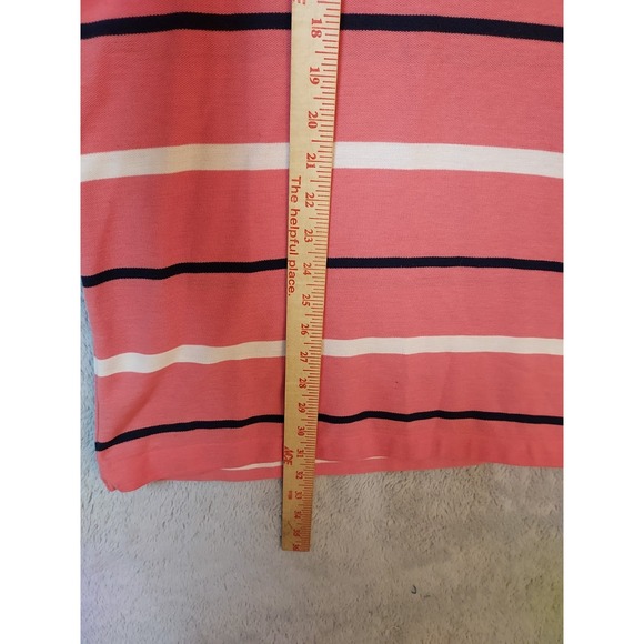 Lacoste Polo Shirt Mens Large Size 7 Striped Pink Classic Fit Preppy Contrast L - Picture 7 of 9